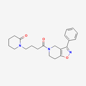 molecular formula C21H25N3O3 B5139826 1-[4-oxo-4-(3-phenyl-6,7-dihydroisoxazolo[4,5-c]pyridin-5(4H)-yl)butyl]-2-piperidinone 