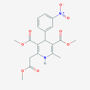 molecular formula C19H20N2O8 B5139848 dimethyl 2-(2-methoxy-2-oxoethyl)-6-methyl-4-(3-nitrophenyl)-1,4-dihydro-3,5-pyridinedicarboxylate 