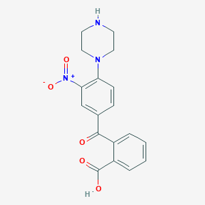 molecular formula C18H17N3O5 B5139858 2-[3-nitro-4-(1-piperazinyl)benzoyl]benzoic acid 