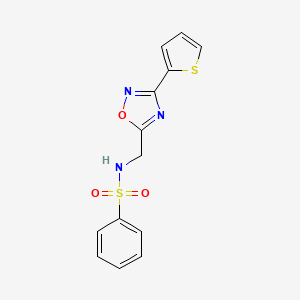 molecular formula C13H11N3O3S2 B5139872 N-{[3-(2-thienyl)-1,2,4-oxadiazol-5-yl]methyl}benzenesulfonamide 