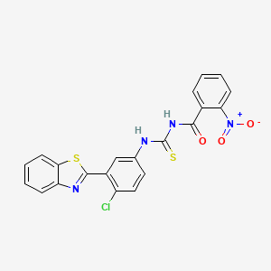 molecular formula C21H13ClN4O3S2 B5139879 N-({[3-(1,3-benzothiazol-2-yl)-4-chlorophenyl]amino}carbonothioyl)-2-nitrobenzamide 