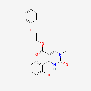 molecular formula C22H24N2O5 B5139912 2-phenoxyethyl 4-(2-methoxyphenyl)-1,6-dimethyl-2-oxo-1,2,3,4-tetrahydro-5-pyrimidinecarboxylate 
