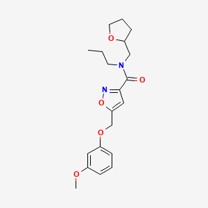 molecular formula C20H26N2O5 B5139923 5-[(3-methoxyphenoxy)methyl]-N-propyl-N-(tetrahydro-2-furanylmethyl)-3-isoxazolecarboxamide 
