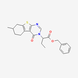 molecular formula C22H24N2O3S B5139927 benzyl 2-(7-methyl-4-oxo-5,6,7,8-tetrahydro[1]benzothieno[2,3-d]pyrimidin-3(4H)-yl)butanoate 
