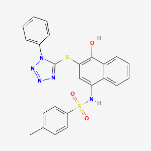 molecular formula C24H19N5O3S2 B5139958 N-{4-hydroxy-3-[(1-phenyl-1H-tetrazol-5-yl)thio]-1-naphthyl}-4-methylbenzenesulfonamide 
