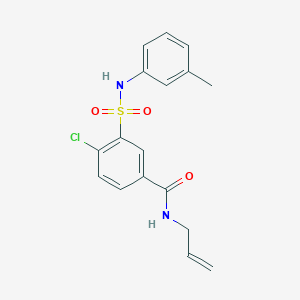 molecular formula C17H17ClN2O3S B5139962 N-allyl-4-chloro-3-{[(3-methylphenyl)amino]sulfonyl}benzamide 