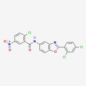 molecular formula C20H10Cl3N3O4 B5139969 2-chloro-N-[2-(2,4-dichlorophenyl)-1,3-benzoxazol-5-yl]-5-nitrobenzamide 