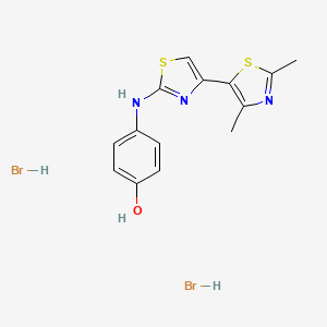 molecular formula C14H15Br2N3OS2 B5139997 4-[(2',4'-dimethyl-4,5'-bi-1,3-thiazol-2-yl)amino]phenol dihydrobromide 