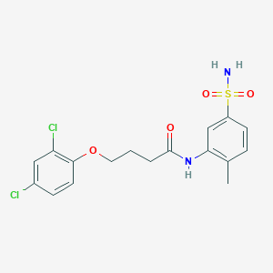molecular formula C17H18Cl2N2O4S B5140026 N-[5-(aminosulfonyl)-2-methylphenyl]-4-(2,4-dichlorophenoxy)butanamide 