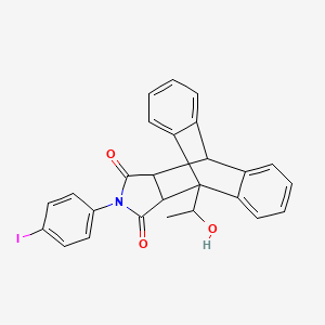 molecular formula C26H20INO3 B5140038 1-(1-hydroxyethyl)-17-(4-iodophenyl)-17-azapentacyclo[6.6.5.0~2,7~.0~9,14~.0~15,19~]nonadeca-2,4,6,9,11,13-hexaene-16,18-dione 