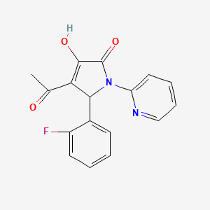 molecular formula C17H13FN2O3 B5140068 4-acetyl-5-(2-fluorophenyl)-3-hydroxy-1-(2-pyridinyl)-1,5-dihydro-2H-pyrrol-2-one 