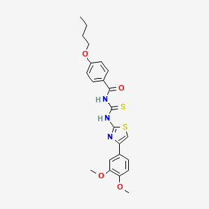 molecular formula C23H25N3O4S2 B5140134 4-butoxy-N-({[4-(3,4-dimethoxyphenyl)-1,3-thiazol-2-yl]amino}carbonothioyl)benzamide 