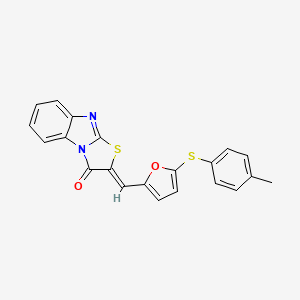 molecular formula C21H14N2O2S2 B5140137 2-({5-[(4-methylphenyl)thio]-2-furyl}methylene)[1,3]thiazolo[3,2-a]benzimidazol-3(2H)-one 