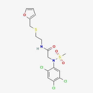 molecular formula C16H17Cl3N2O4S2 B5140151 N~1~-{2-[(2-furylmethyl)thio]ethyl}-N~2~-(methylsulfonyl)-N~2~-(2,4,5-trichlorophenyl)glycinamide 