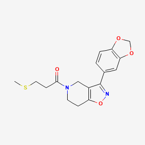 molecular formula C17H18N2O4S B5140169 3-(1,3-benzodioxol-5-yl)-5-[3-(methylthio)propanoyl]-4,5,6,7-tetrahydroisoxazolo[4,5-c]pyridine 