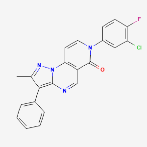 molecular formula C22H14ClFN4O B5140191 7-(3-chloro-4-fluorophenyl)-2-methyl-3-phenylpyrazolo[1,5-a]pyrido[3,4-e]pyrimidin-6(7H)-one 