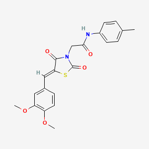 molecular formula C21H20N2O5S B5140199 2-[5-(3,4-dimethoxybenzylidene)-2,4-dioxo-1,3-thiazolidin-3-yl]-N-(4-methylphenyl)acetamide 