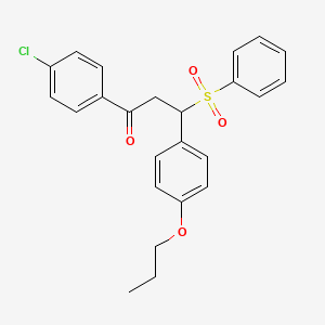 molecular formula C24H23ClO4S B5140205 1-(4-chlorophenyl)-3-(phenylsulfonyl)-3-(4-propoxyphenyl)-1-propanone 