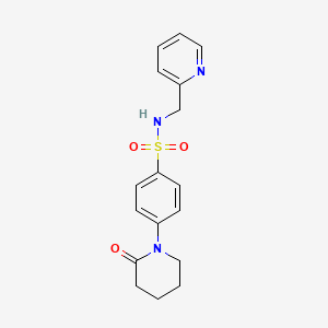 molecular formula C17H19N3O3S B5140222 4-(2-oxo-1-piperidinyl)-N-(2-pyridinylmethyl)benzenesulfonamide 