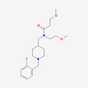 molecular formula C20H31FN2O3 B5140229 N-{[1-(2-fluorobenzyl)-4-piperidinyl]methyl}-3-methoxy-N-(2-methoxyethyl)propanamide 