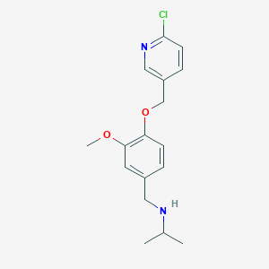 molecular formula C17H21ClN2O2 B514023 N-(4-((6-chloropyridin-3-yl)methoxy)-3-methoxybenzyl)propan-2-amine CAS No. 940357-21-1