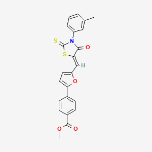 molecular formula C23H17NO4S2 B5140235 methyl 4-(5-{[3-(3-methylphenyl)-4-oxo-2-thioxo-1,3-thiazolidin-5-ylidene]methyl}-2-furyl)benzoate 