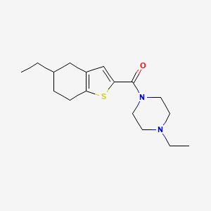 molecular formula C17H26N2OS B5140250 1-ethyl-4-[(5-ethyl-4,5,6,7-tetrahydro-1-benzothien-2-yl)carbonyl]piperazine 