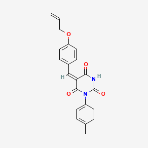 molecular formula C21H18N2O4 B5140275 5-[4-(allyloxy)benzylidene]-1-(4-methylphenyl)-2,4,6(1H,3H,5H)-pyrimidinetrione 