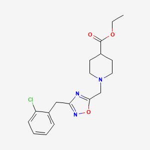 molecular formula C18H22ClN3O3 B5140288 ethyl 1-{[3-(2-chlorobenzyl)-1,2,4-oxadiazol-5-yl]methyl}-4-piperidinecarboxylate 