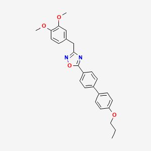 molecular formula C26H26N2O4 B5140298 3-(3,4-dimethoxybenzyl)-5-(4'-propoxy-4-biphenylyl)-1,2,4-oxadiazole 