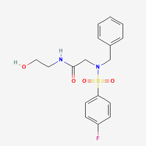 molecular formula C17H19FN2O4S B5140326 N~2~-benzyl-N~2~-[(4-fluorophenyl)sulfonyl]-N~1~-(2-hydroxyethyl)glycinamide 
