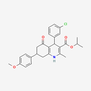 isopropyl 4-(3-chlorophenyl)-7-(4-methoxyphenyl)-2-methyl-5-oxo-1,4,5,6,7,8-hexahydro-3-quinolinecarboxylate