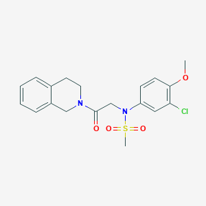 molecular formula C19H21ClN2O4S B5140368 N-(3-chloro-4-methoxyphenyl)-N-[2-(3,4-dihydro-2(1H)-isoquinolinyl)-2-oxoethyl]methanesulfonamide 