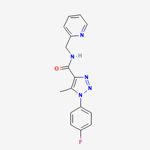 molecular formula C16H14FN5O B5140371 1-(4-fluorophenyl)-5-methyl-N-(2-pyridinylmethyl)-1H-1,2,3-triazole-4-carboxamide 