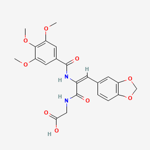 molecular formula C22H22N2O9 B5140377 N-{3-(1,3-benzodioxol-5-yl)-2-[(3,4,5-trimethoxybenzoyl)amino]acryloyl}glycine 
