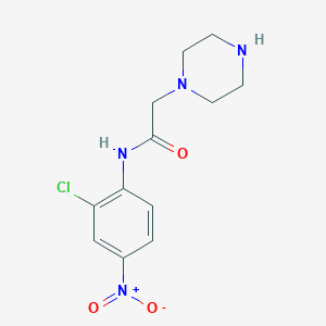 molecular formula C12H15ClN4O3 B5140393 N-(2-chloro-4-nitrophenyl)-2-(1-piperazinyl)acetamide 
