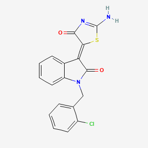 1-(2-chlorobenzyl)-3-(2-imino-4-oxo-1,3-thiazolidin-5-ylidene)-1,3-dihydro-2H-indol-2-one