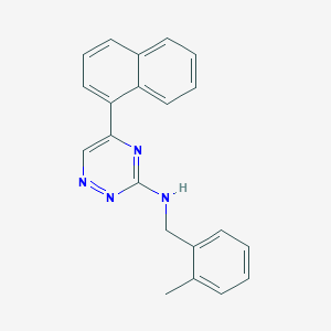 molecular formula C21H18N4 B5140418 N-(2-methylbenzyl)-5-(1-naphthyl)-1,2,4-triazin-3-amine 