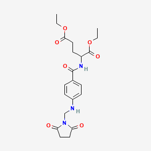 molecular formula C21H27N3O7 B5140451 diethyl N-(4-{[(2,5-dioxo-1-pyrrolidinyl)methyl]amino}benzoyl)glutamate 