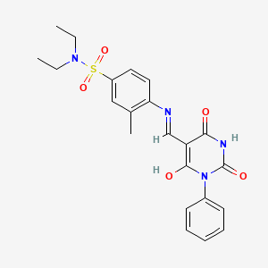 molecular formula C22H24N4O5S B5140494 N,N-diethyl-3-methyl-4-{[(2,4,6-trioxo-1-phenyltetrahydro-5(2H)-pyrimidinylidene)methyl]amino}benzenesulfonamide 