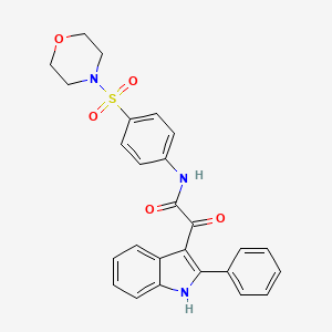 molecular formula C26H23N3O5S B5140501 N-[4-(4-morpholinylsulfonyl)phenyl]-2-oxo-2-(2-phenyl-1H-indol-3-yl)acetamide 