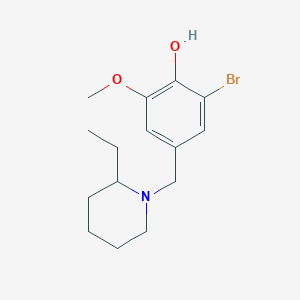 molecular formula C15H22BrNO2 B5140535 2-bromo-4-[(2-ethyl-1-piperidinyl)methyl]-6-methoxyphenol 