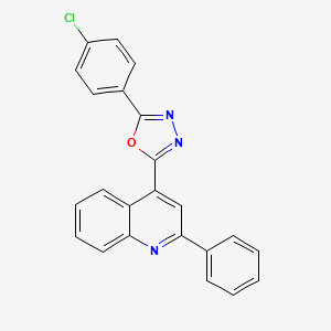 molecular formula C23H14ClN3O B5140545 4-[5-(4-chlorophenyl)-1,3,4-oxadiazol-2-yl]-2-phenylquinoline 