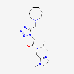 molecular formula C18H30N8O B5140547 2-[5-(1-azepanylmethyl)-1H-tetrazol-1-yl]-N-isopropyl-N-[(1-methyl-1H-imidazol-2-yl)methyl]acetamide 