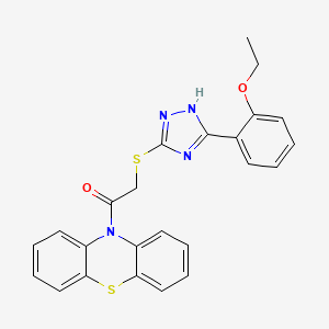 molecular formula C24H20N4O2S2 B5140557 10-({[5-(2-ethoxyphenyl)-4H-1,2,4-triazol-3-yl]thio}acetyl)-10H-phenothiazine 
