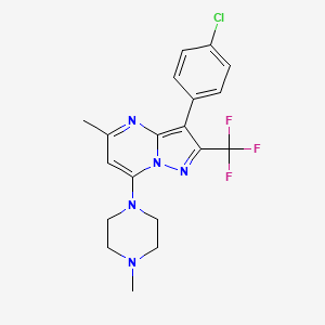 molecular formula C19H19ClF3N5 B5140589 3-(4-chlorophenyl)-5-methyl-7-(4-methyl-1-piperazinyl)-2-(trifluoromethyl)pyrazolo[1,5-a]pyrimidine 