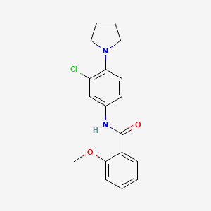 molecular formula C18H19ClN2O2 B5140616 N-[3-chloro-4-(1-pyrrolidinyl)phenyl]-2-methoxybenzamide 
