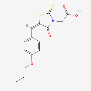 molecular formula C15H15NO4S2 B5140676 [4-oxo-5-(4-propoxybenzylidene)-2-thioxo-1,3-thiazolidin-3-yl]acetic acid 