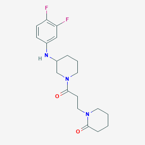 molecular formula C19H25F2N3O2 B5140697 1-(3-{3-[(3,4-difluorophenyl)amino]-1-piperidinyl}-3-oxopropyl)-2-piperidinone 