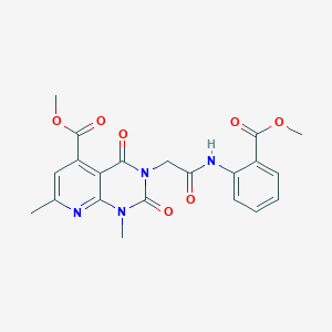 molecular formula C21H20N4O7 B5140699 methyl 3-(2-{[2-(methoxycarbonyl)phenyl]amino}-2-oxoethyl)-1,7-dimethyl-2,4-dioxo-1,2,3,4-tetrahydropyrido[2,3-d]pyrimidine-5-carboxylate 